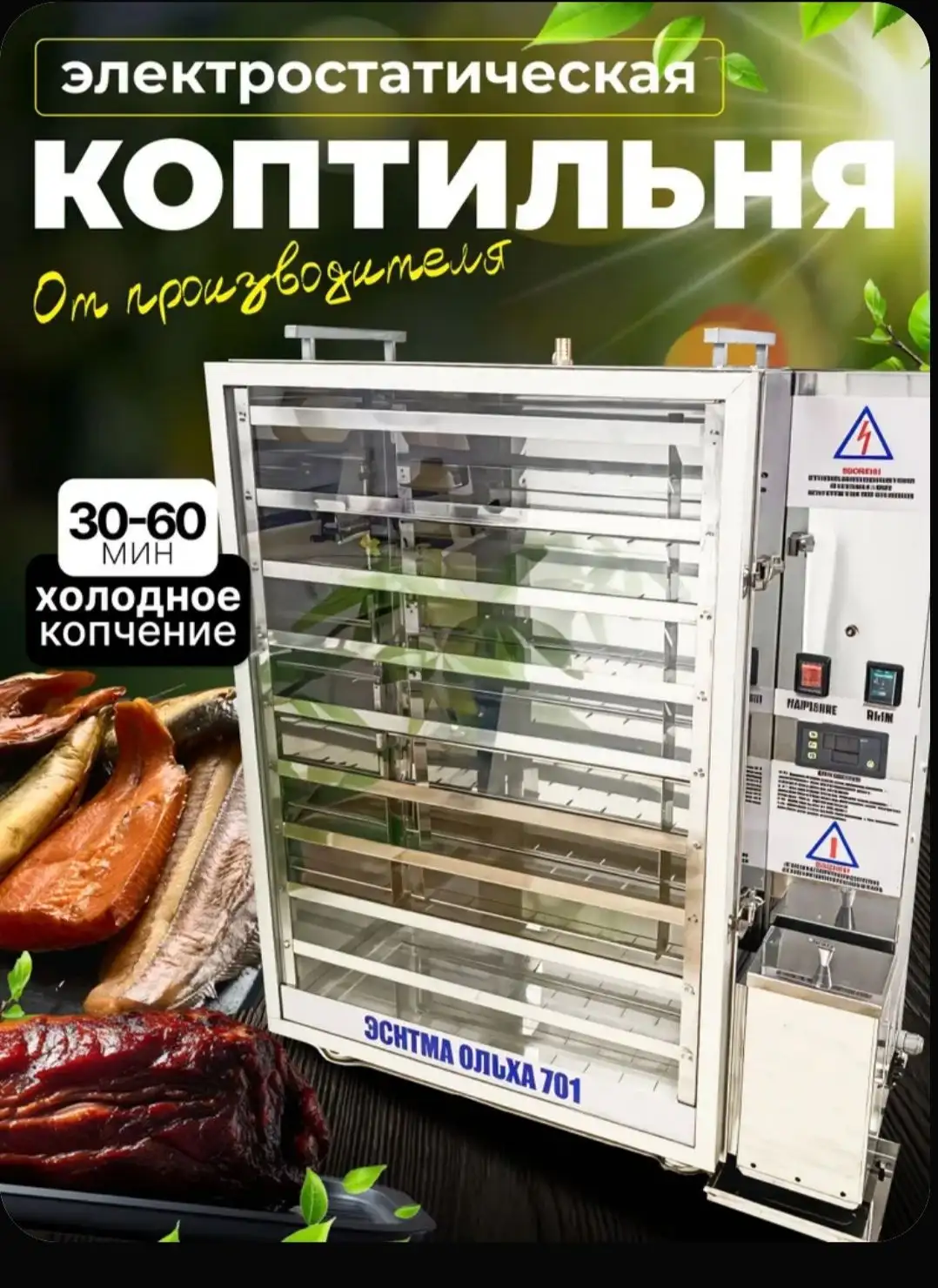 Коптильня холодного копчения с электростатикой